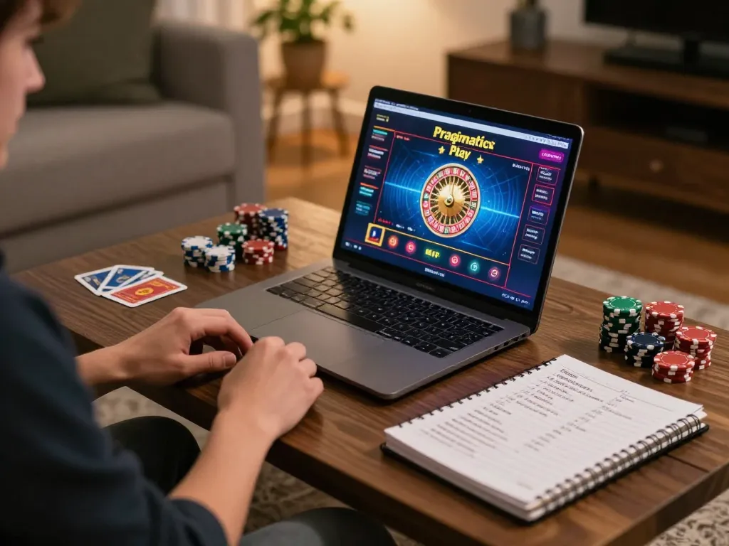 Engaging in live casino gameplay with Pragmatic Play Login in a cozy home setting