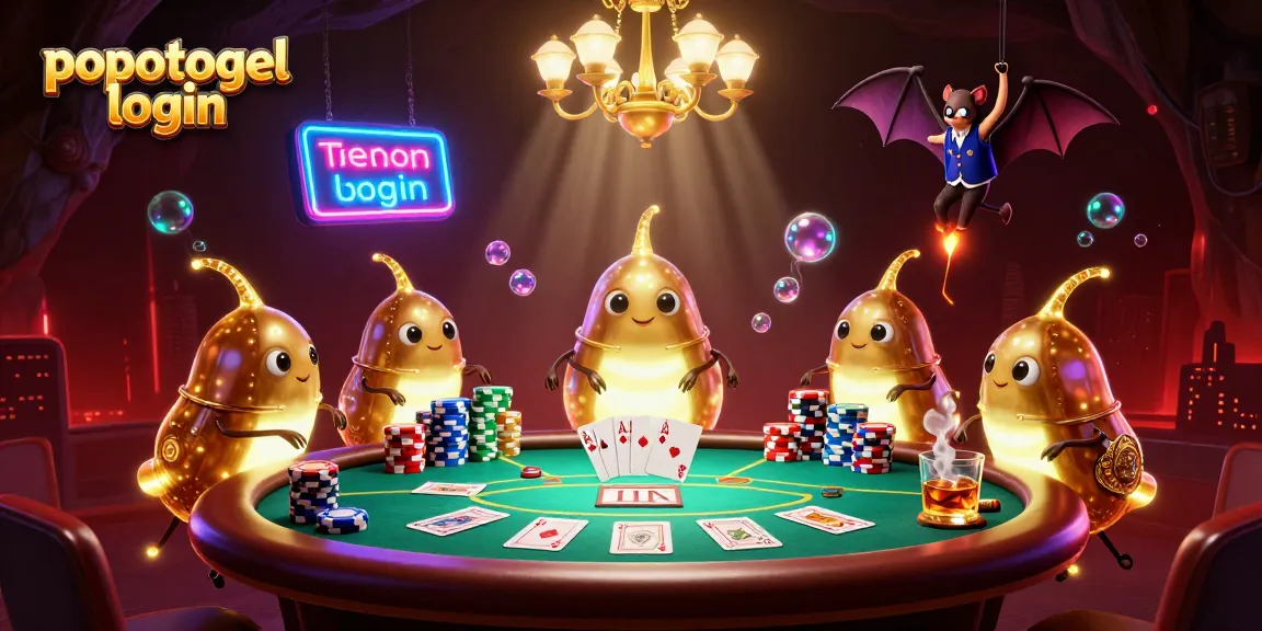 Experience thrilling gameplay at popotogel login with vibrant glowworms illuminating a lively casino scene.