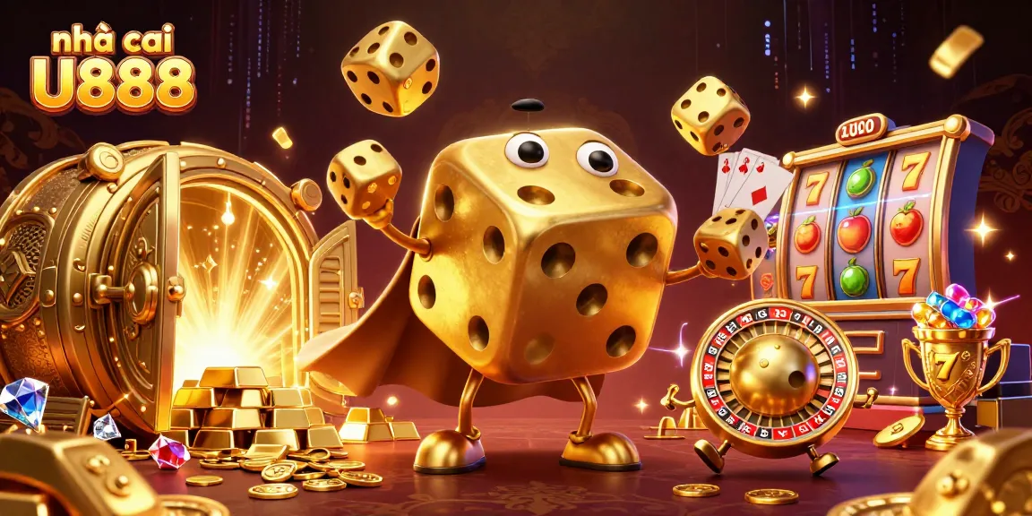 Join the thrill at nhà cái U888 with a massive dice golem and an overflowing treasure vault!