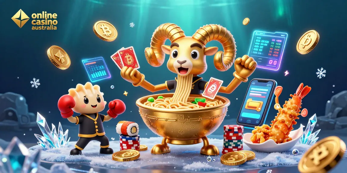 Engaging scene of online casino australia players at a vibrant gaming table surrounded by cryptocurrency elements.