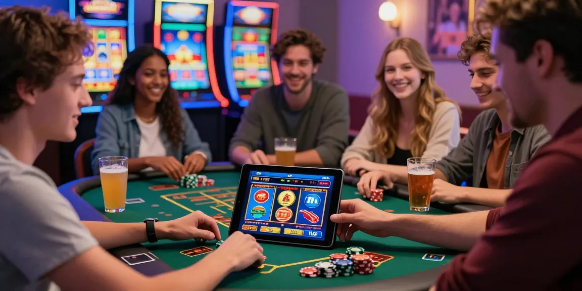 Exciting atmosphere of friends enjoying games at visa credit card casinos in a lively home setting.