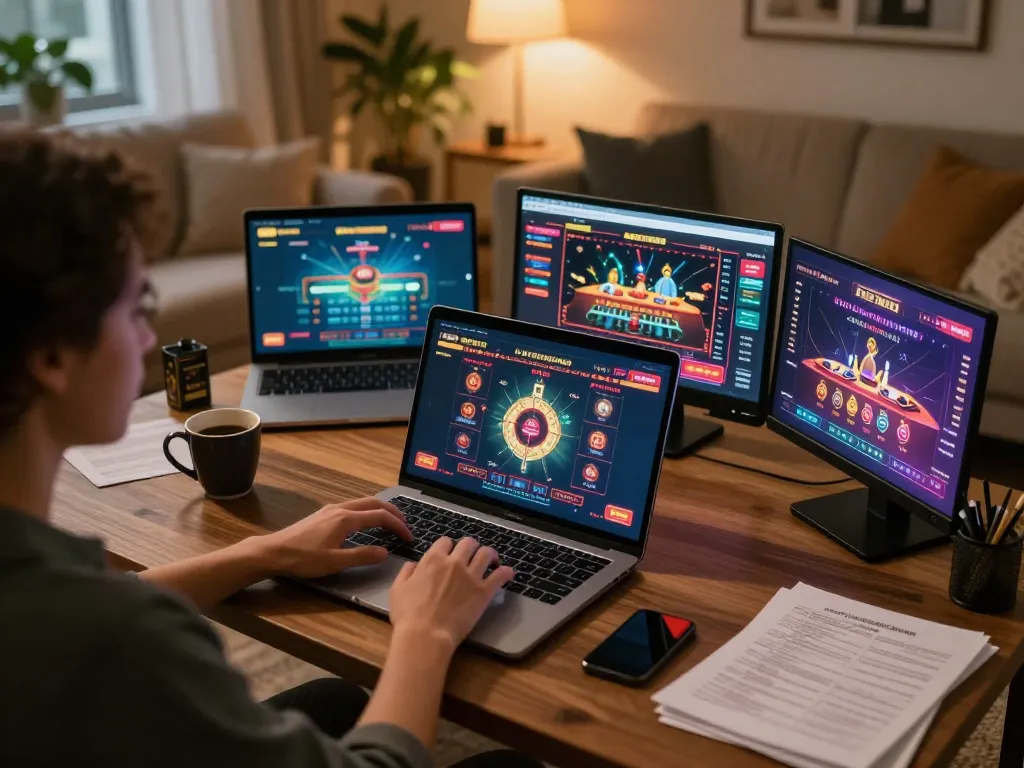 Người chơi thưởng thức trò chơi casino trực tiếp trên laptop khi lên chiến lược tại nhà, lợi thế của lucks8 được chú trọng