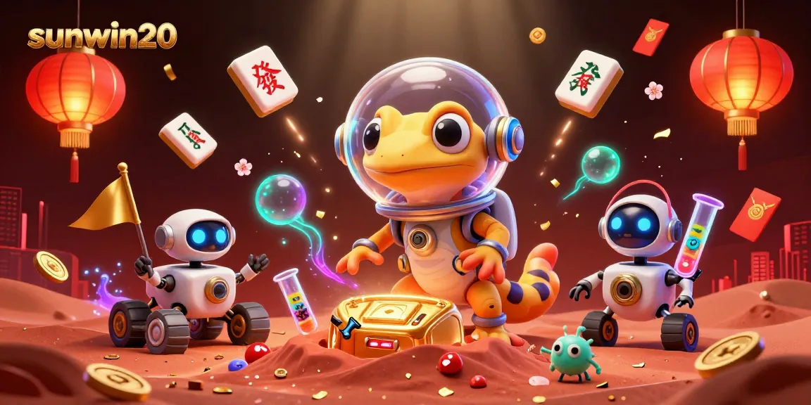 Engage with sunwin20's dynamic gaming universe through a vibrant, 3D martian casino scene.