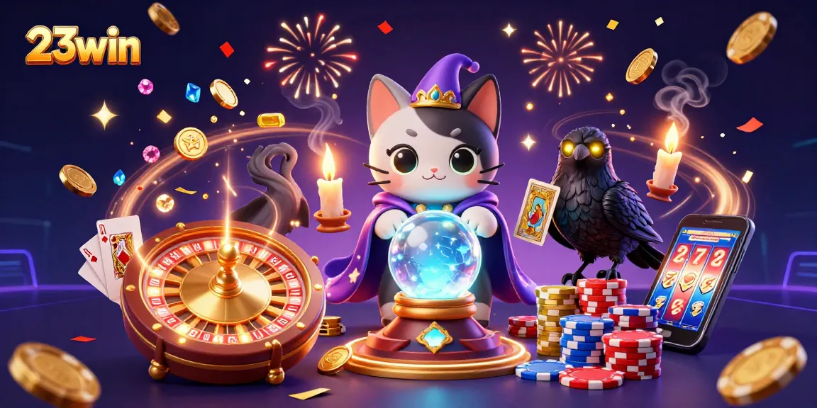 Engage with thrilling 23win casino adventures as a fortune-teller cat unveils riches