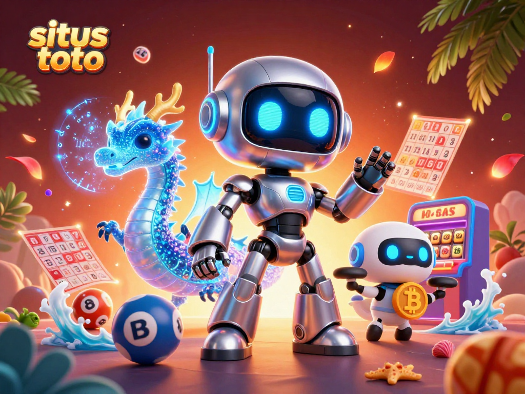 Experience the excitement of situs toto with vibrant lottery elements and dynamic 3D characters.