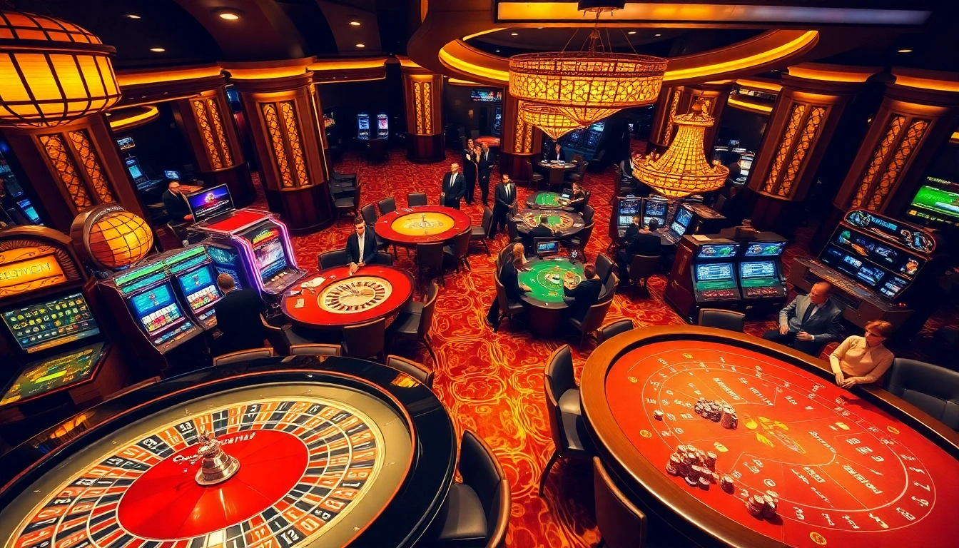 Experience the vibrant atmosphere of https://ww88jo.com/ with thrilling casino games and players enjoying their bets.
