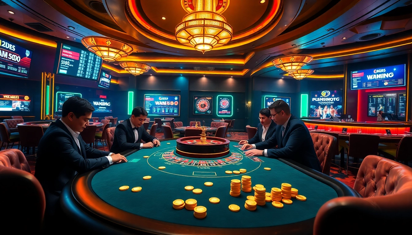 Experience thrilling gambling at mm88 com with a high-stakes poker table and vibrant casino ambiance.