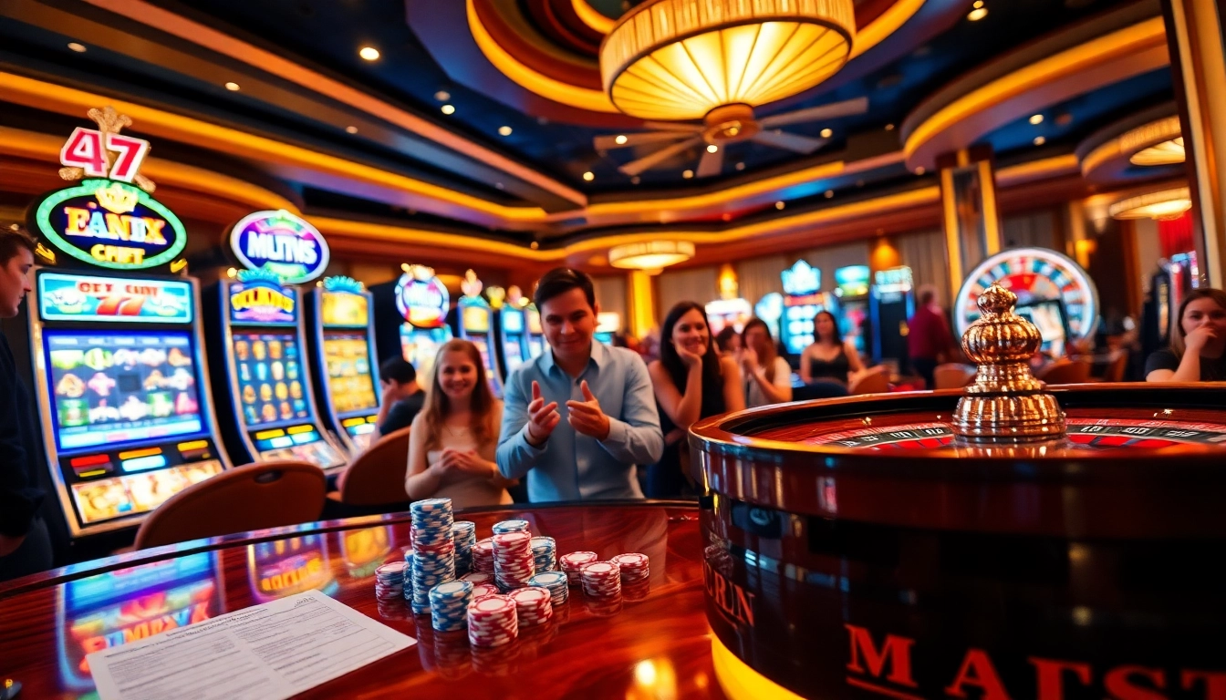 Young gamblers enjoying slots at a luxurious casino, emphasizing link alternatif nekatwin opportunities.