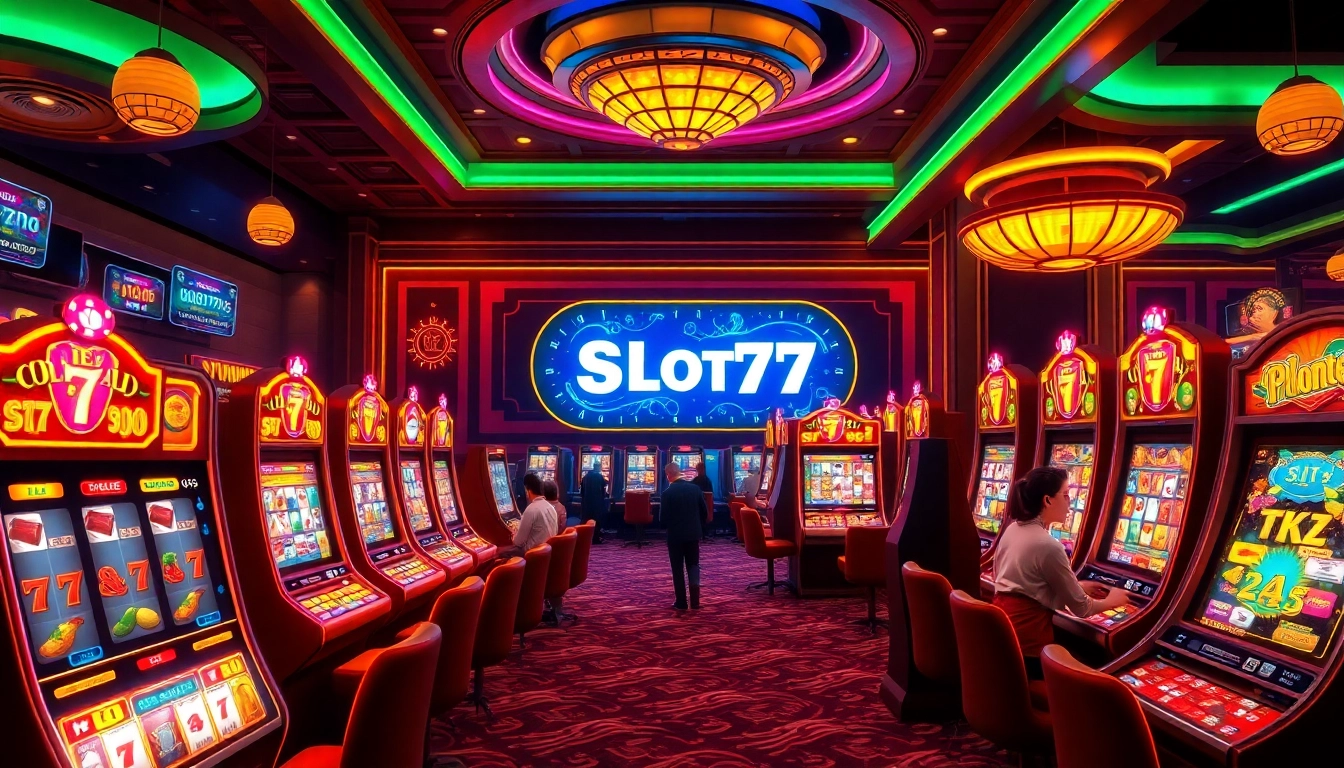 KTP Jitu showcases an exciting casino environment with engaging slot machines and vibrant players celebrating their wins.