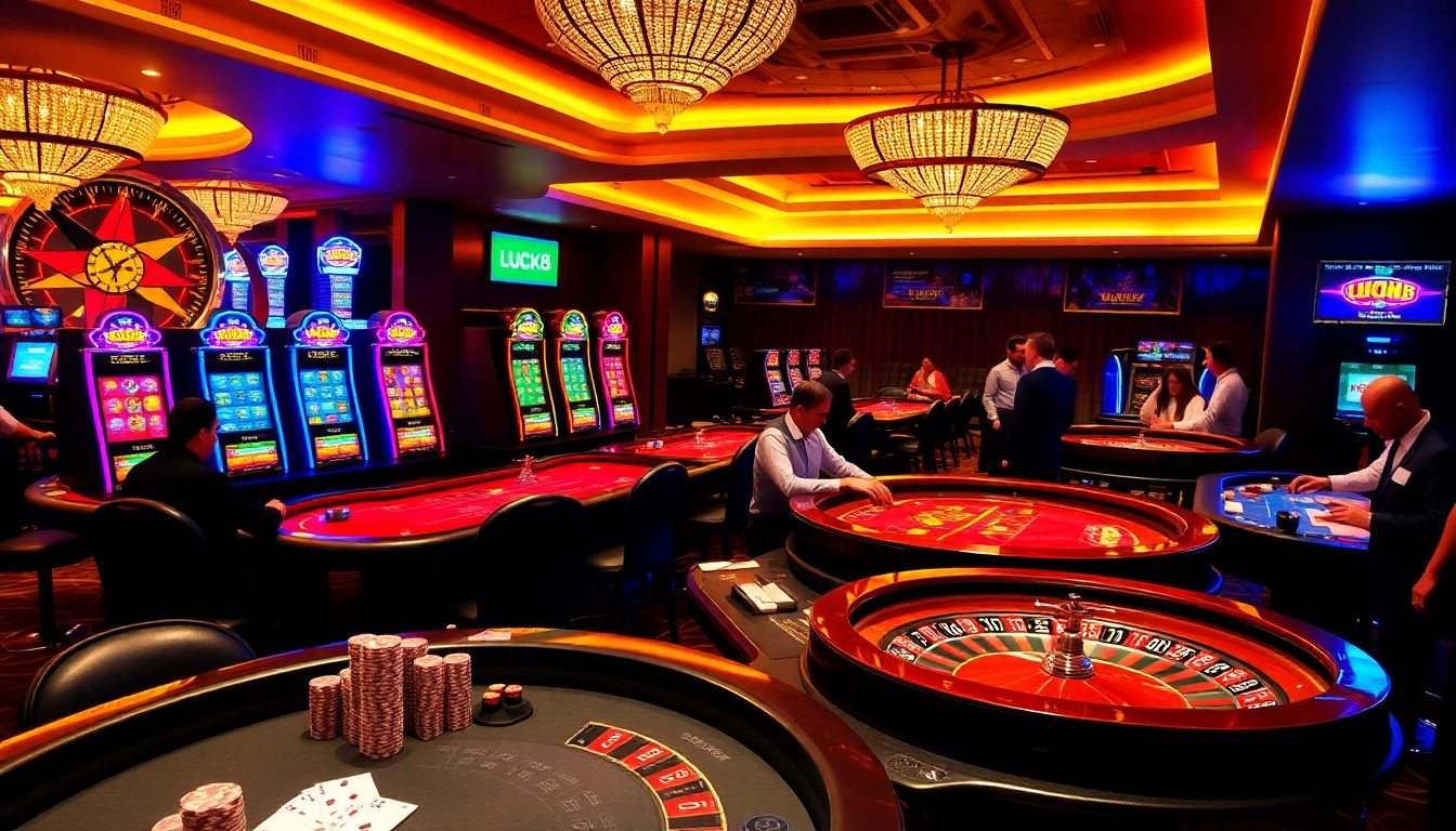 Engaged players enjoying an exhilarating LUCK8 casino experience with thrilling games and vibrant atmosphere.