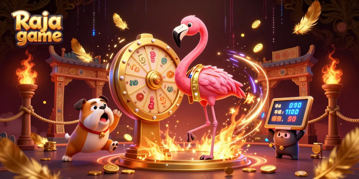 Win exciting rewards with Raja game featuring a vibrant 3D game show hosted by a flamingo!