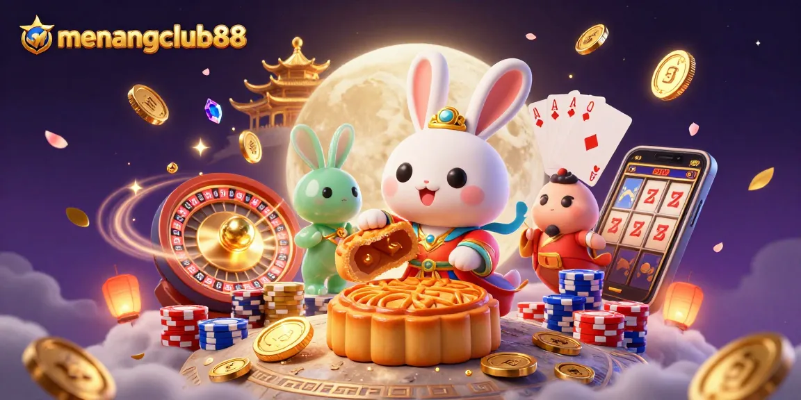 Experience the excitement at menangclub88 with a vibrant 3D illustration of winning moments and casino games.