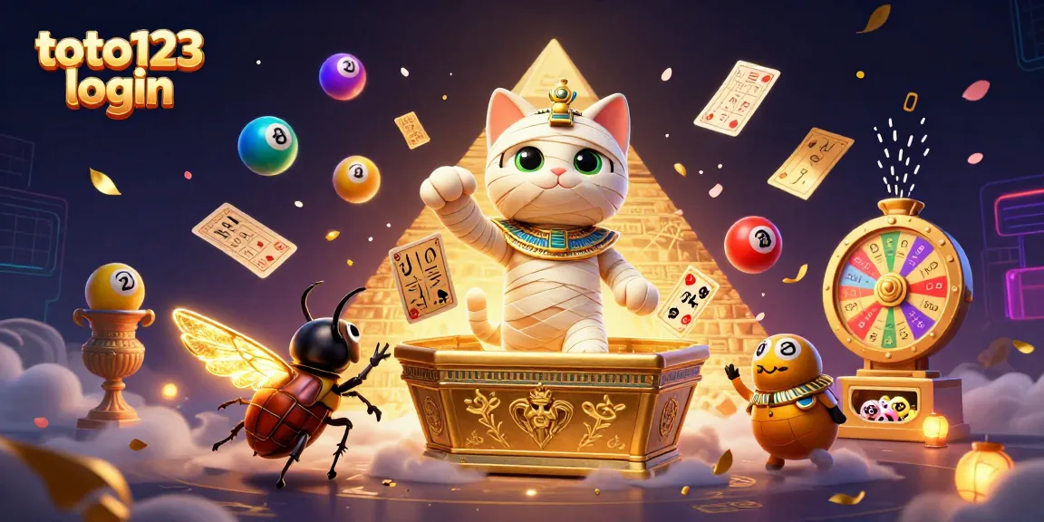 Engage in exciting jackpots at toto123 login with vibrant lottery balls and casino elements.