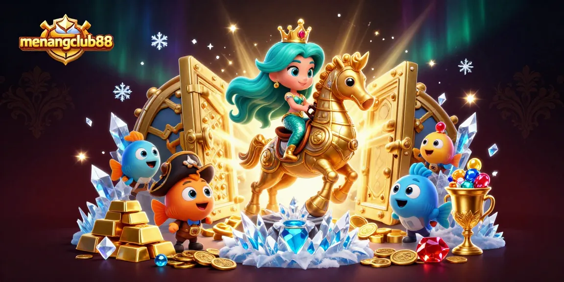 Join the adventure with menangclub88 as the mermaid princess discovers treasures in a magical ocean casino.